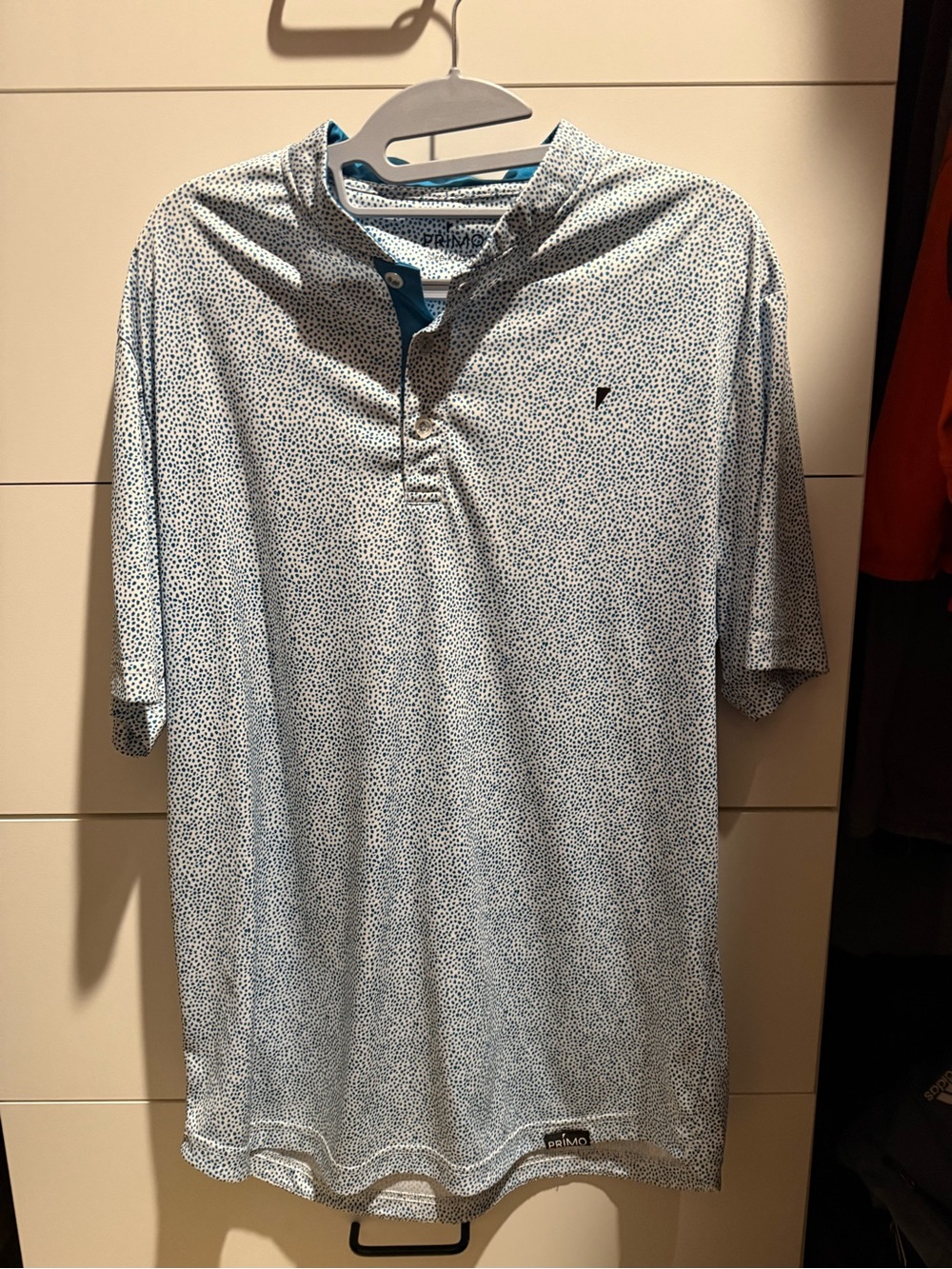 Primo Blade Collar Golf Polo - White/Blue